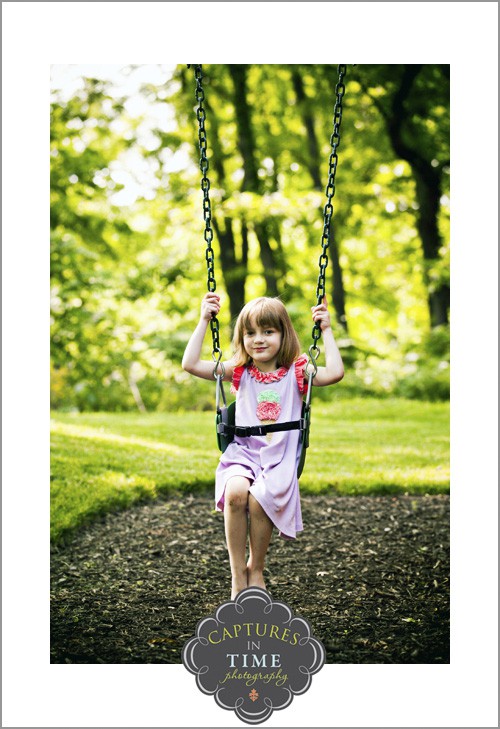 North Kansas City Child Photographer girl on a swing 
