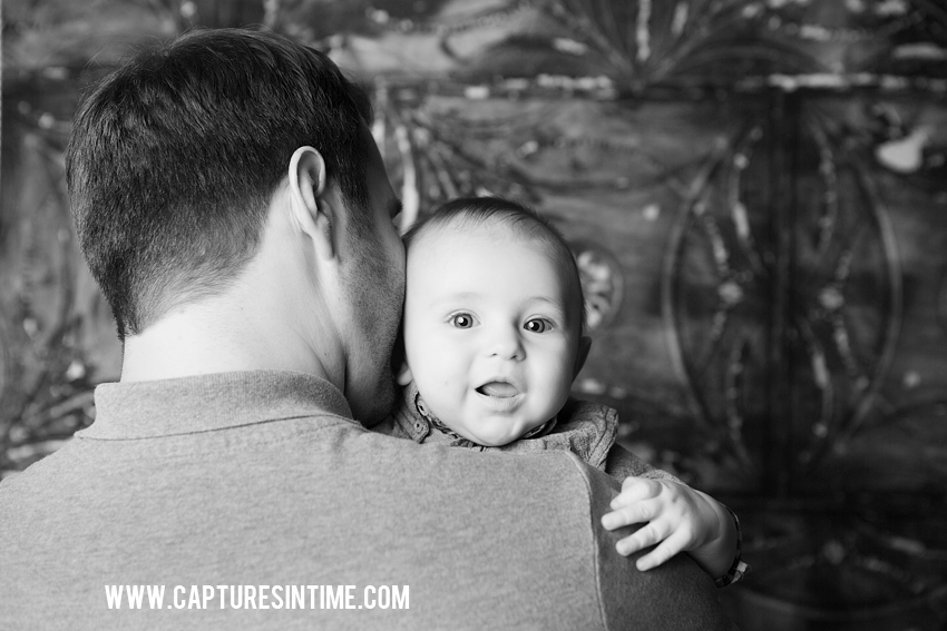 Kansas City Baby Photographer Four Month Portraits Dad Holding Baby