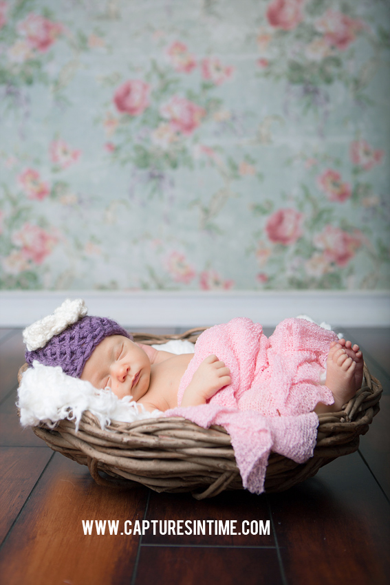 newborn girl purple hat