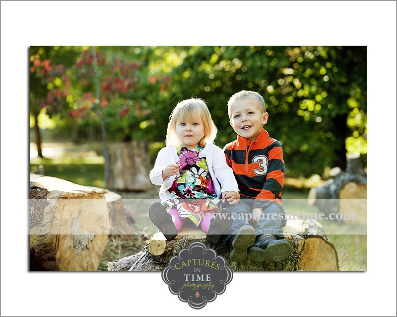 girl with brother on rock Burr Oaks