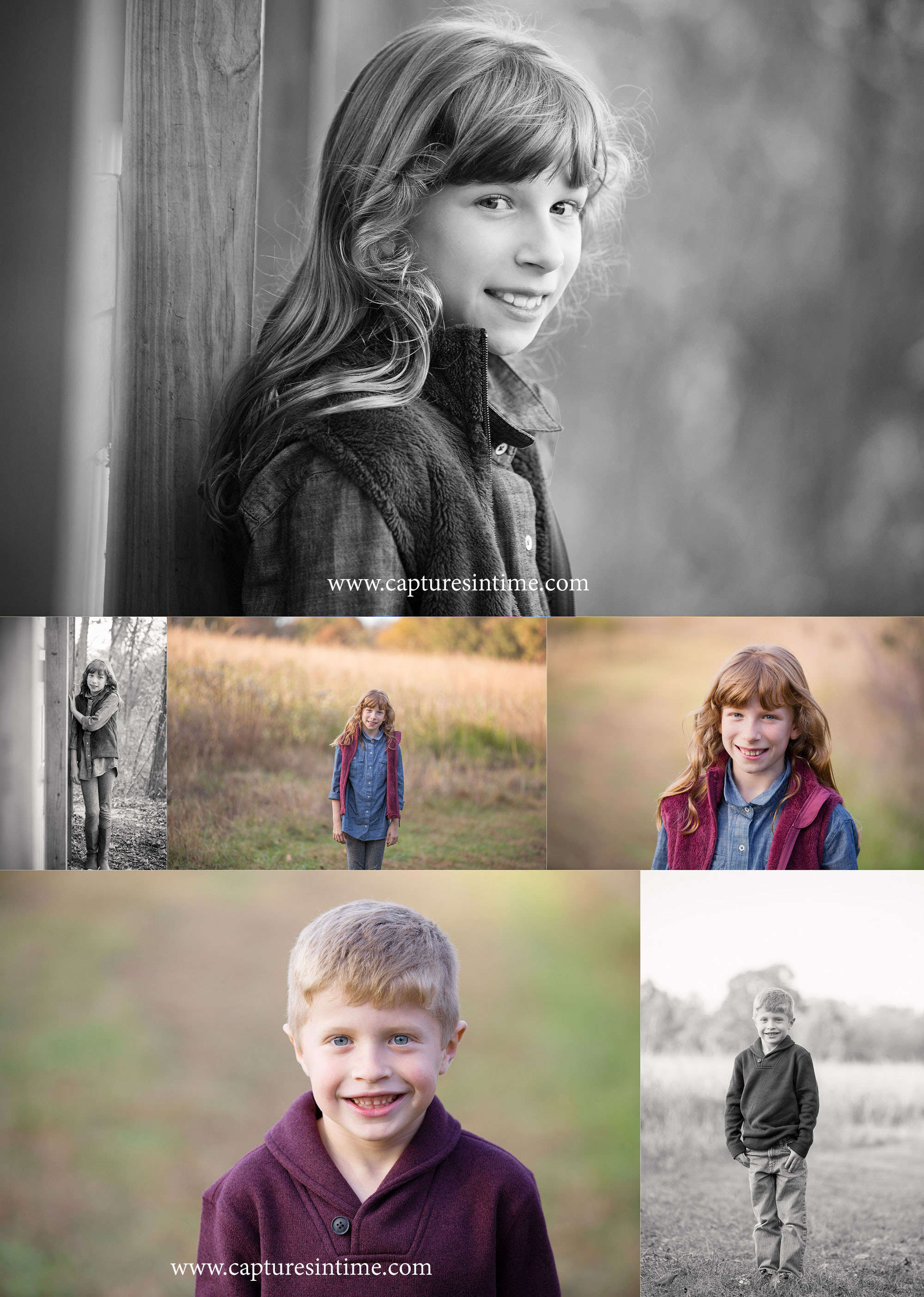 family photography kansas city girl and boy in woods and grasses