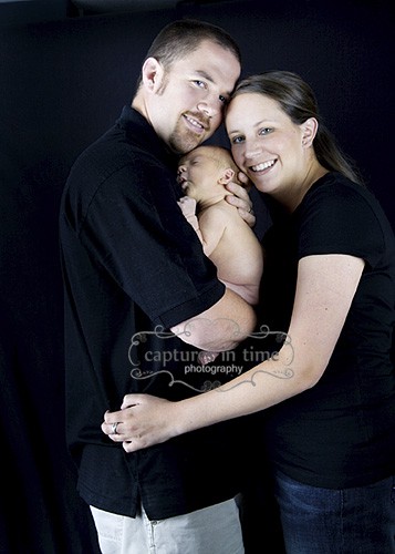 Kansas City Newborn Photographer family black backdrop